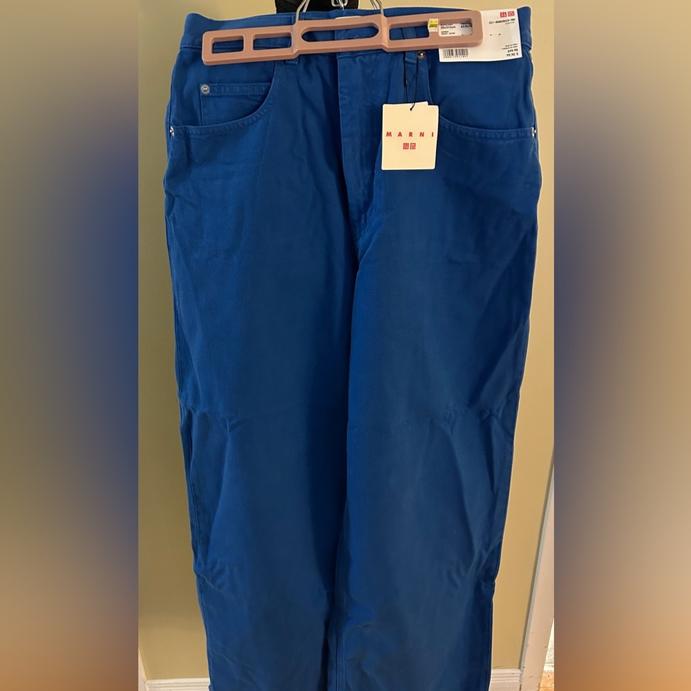 New Marni Uniqlo Blue Women's Baggy Jeans. Fits like S-M, oversized. NWT - Picture 5 of 9